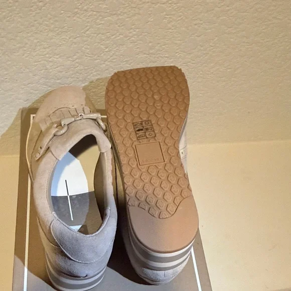 Dolce Vita Taupe Suede Platform Sneakers - Picture 3 of 5